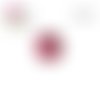 X2 cabochons rose pois blanc 12mm