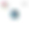 X2 cabochons bleu pois blanc 12mm