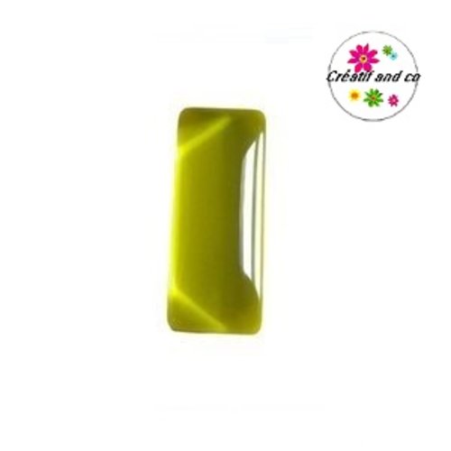 X2 cabochons rectangles jaunes 10x25mm
