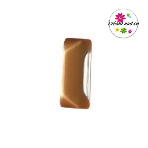 X2 cabochons rectangles oranges clairs 10x25mm