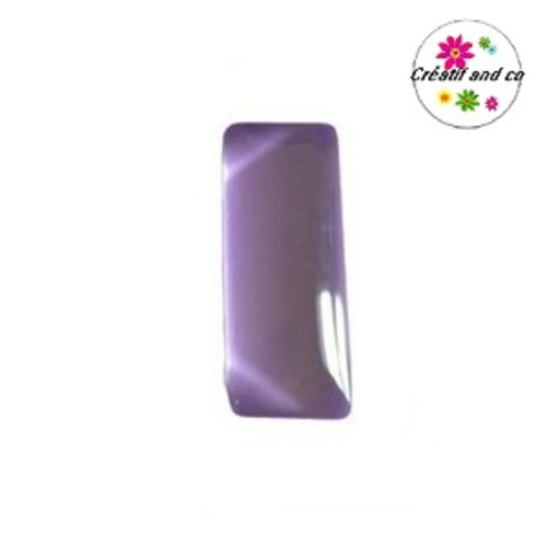 X2 cabochons rectangles parmes 10x25mm