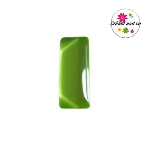 X2 cabochons rectangles verts clairs 10x25mm
