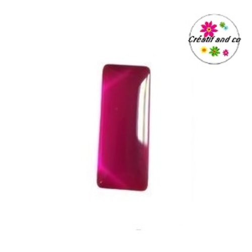 X2 cabochons rectangles fuschias 10x25mm