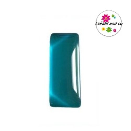 X2 cabochons rectangles turquoises 10x25mm