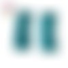 X2 cabochons rectangles turquoises 10x25mm