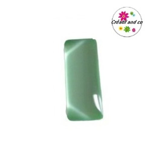 X2 cabochons rectangles verts d'eau 10x25mm