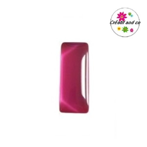 X2 cabochons rectangles roses bonbons 10x25mm