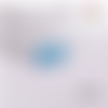 Breloque estampe petite feuille turquoise  20mm