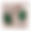 Breloque estampe petite feuille verte  20mm