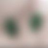 Breloque estampe feuille vert feuille  28mm