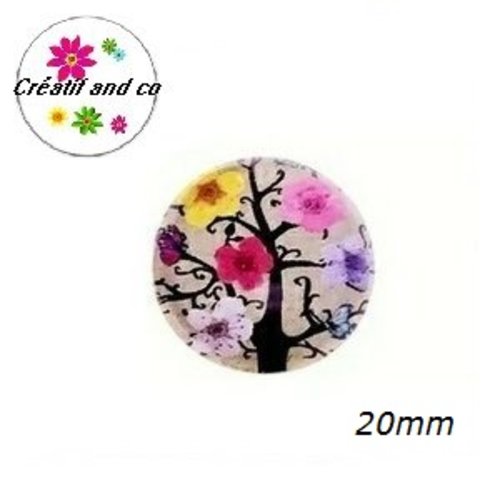 Cabochon arbre fleuri  20mm