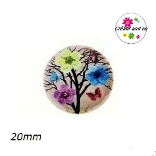 Cabochon arbre fleuri  20mm