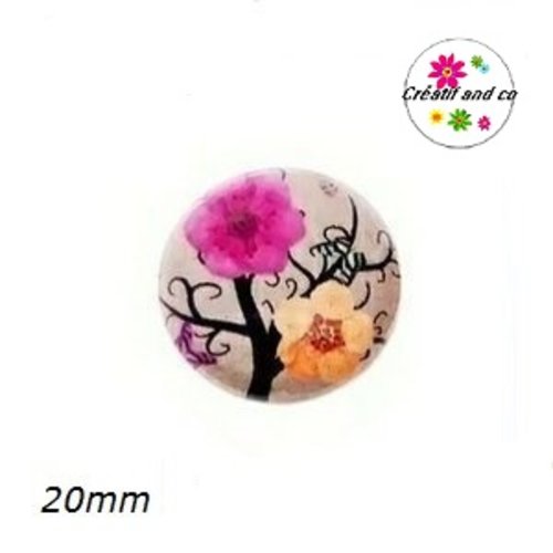 Cabochon arbre fleuri 20mm