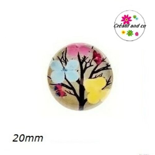 Cabochon arbre fleuri  20mm