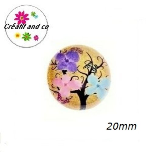 Cabochon arbre fleuri  20mm