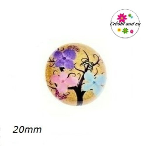 Cabochon arbre fleuri  20mm