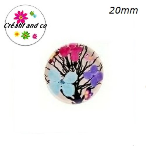 Cabochon arbre fleuri  20mm