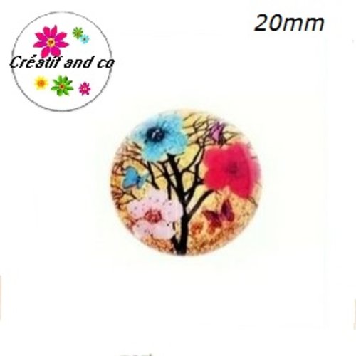 Cabochon arbre fleuri  20mm