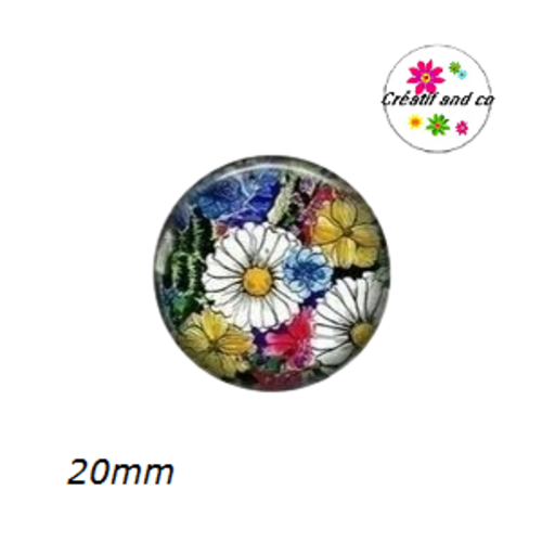 Cabochon fleur  20mm
