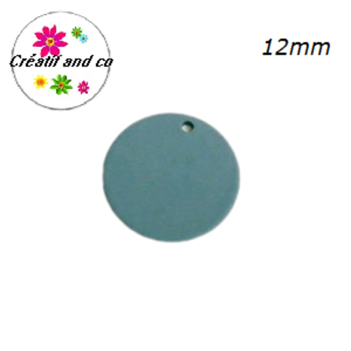 X2 breloques petit cercle bleu nuit laiton 12mm