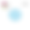 X2 breloques petit cercle bleu clair  laiton 12mm