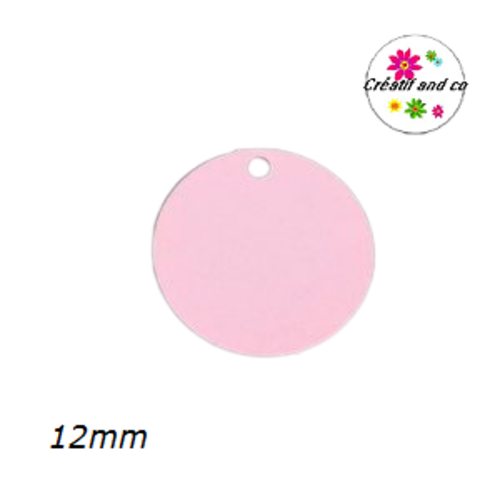 X2 breloques petit cercle rose laiton 12mm