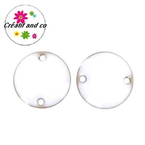 2 cercles connecteurs blancs émail 12mm