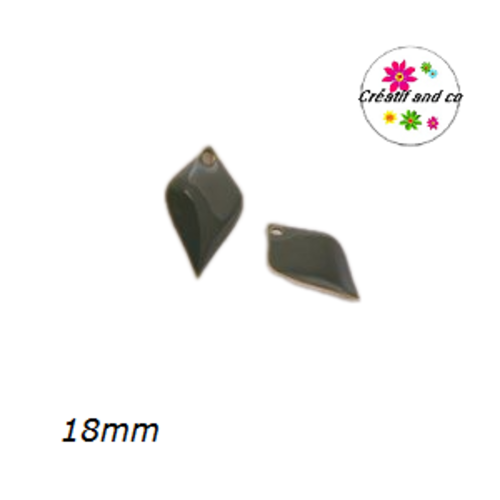 Pendentif éventail kaki émail 18mm