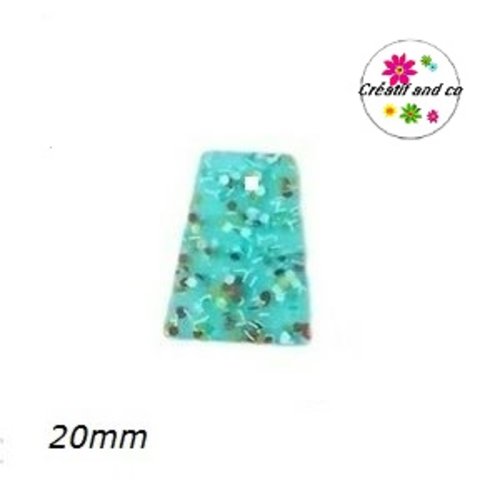 Breloque géométrique à paillette bleue claire 20mm