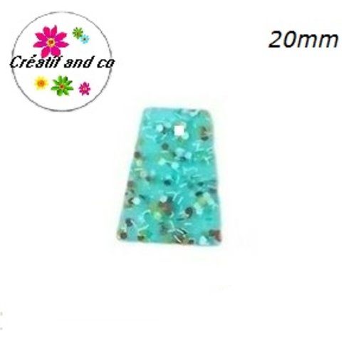 Breloque géométrique à paillette bleue claire 20mm