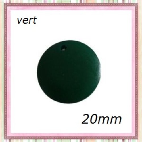 Breloque/pendentif cercle vert foncé bois 20mm