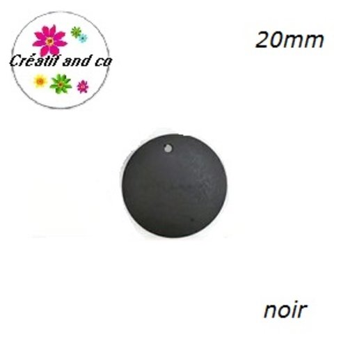 Breloque/pendentif cercle noir bois 20mm