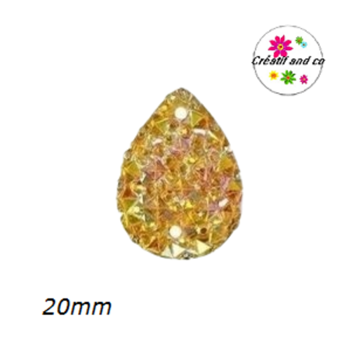 Connecteur goutte ambre résine 20mm