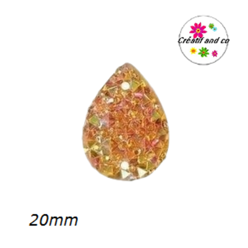 Connecteur goutte orange résine 20mm