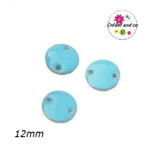 2 cercles connecteurs bleus émail 12mm