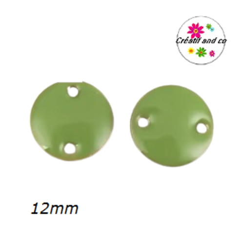 2 cercles connecteurs verts émail 12mm