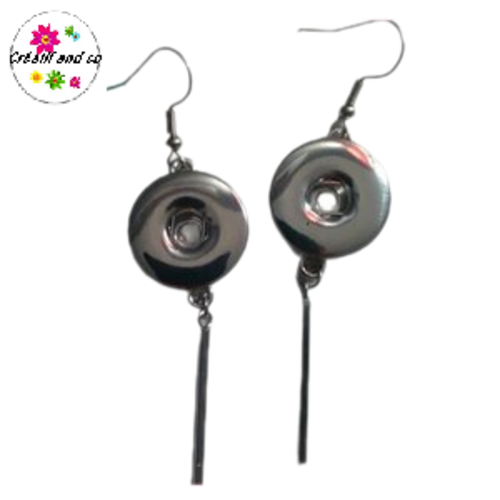 Boucle d'oreille pendante bouton pression 18mm