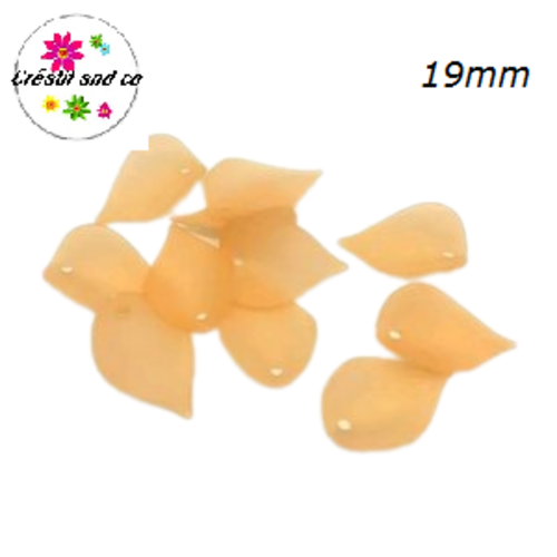 Breloque pétale de fleur orange acrylique 19mm