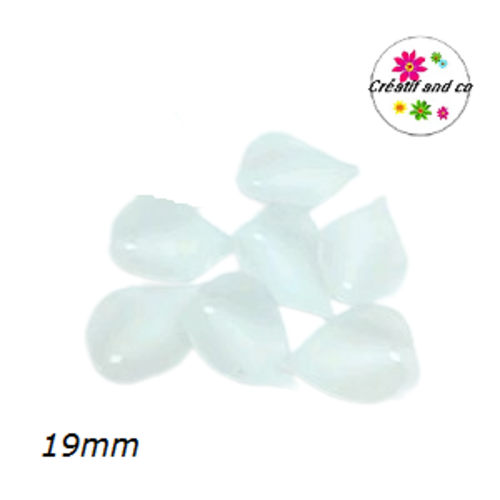 Breloque pétale de fleur grise claire acrylique 19mm