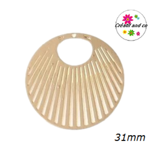Breloque estampe cercle doré  31mm