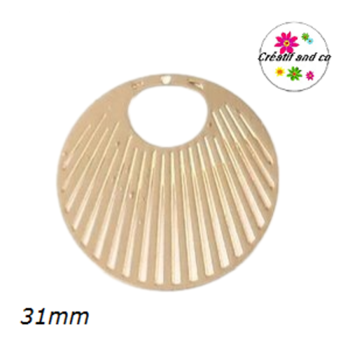 Breloque estampe cercle doré 31mm