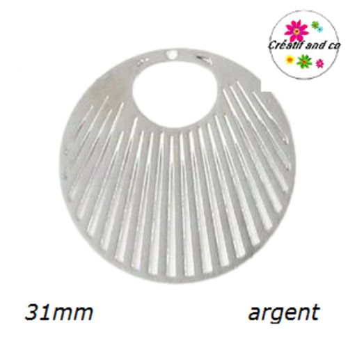 Breloque estampe  cercle argent  31mm