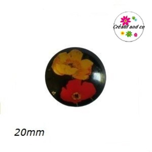 Cabochon coquelicot  20mm