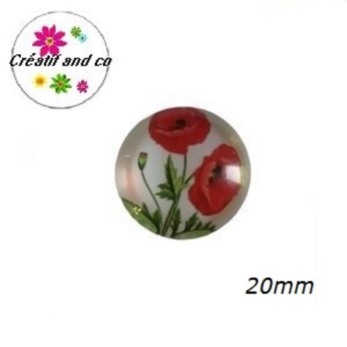 Cabochon coquelicot  20mm