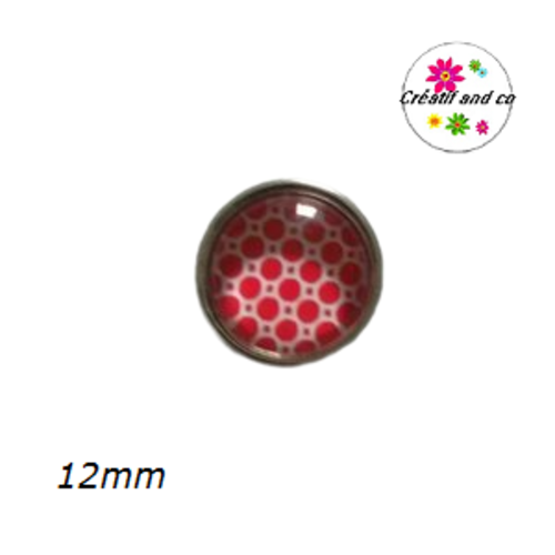 Bouton pression rouge/blanc 12mm