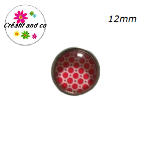 Bouton pression rouge/blanc 12mm