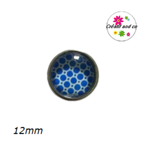 Bouton pression bleu/blanc 12mm