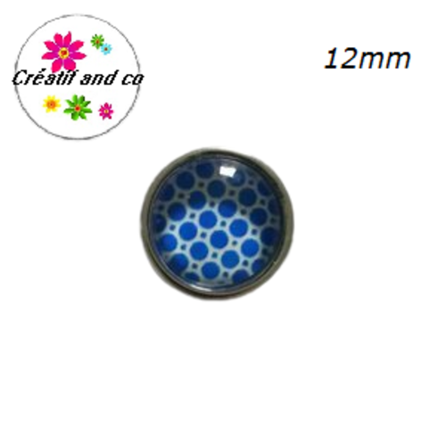 Bouton pression bleu/blanc 12mm