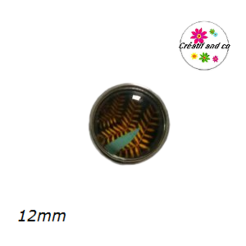 Bouton pression feuille tropicale 12mm