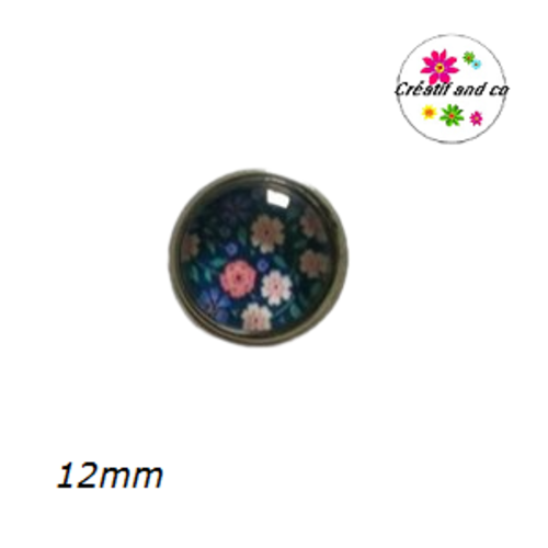 Bouton pression fleuri 12mm